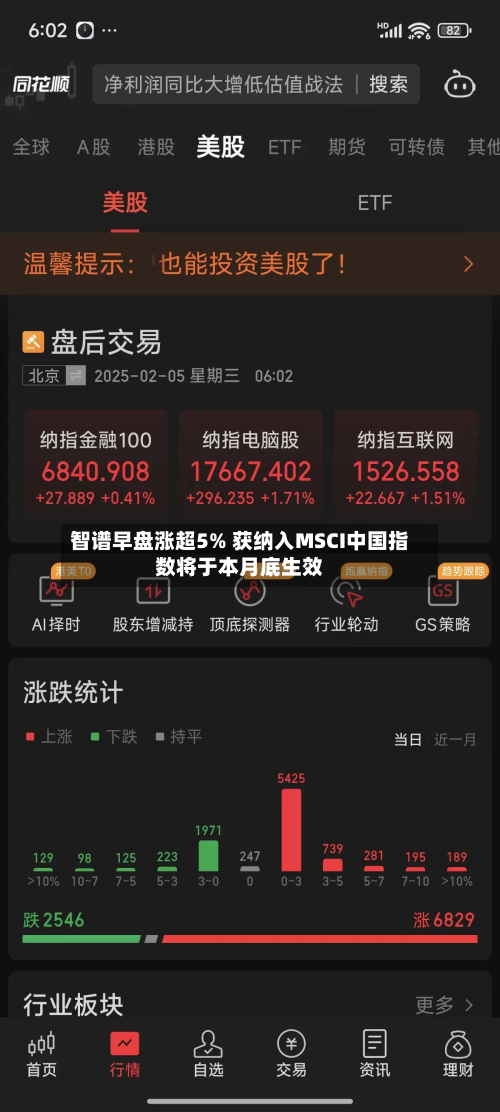 智谱早盘涨超5% 获纳入MSCI中国指数将于本月底生效-第1张图片