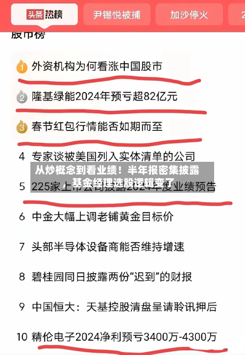 从炒概念到看业绩！半年报密集披露，基金经理选股逻辑变了-第2张图片