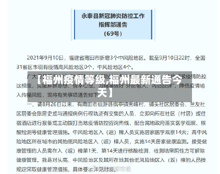 【福州疫情等级,福州最新通告今天】-第1张图片