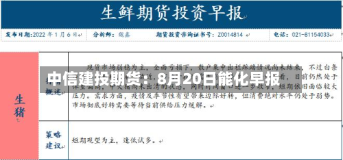 中信建投期货：8月20日能化早报-第3张图片