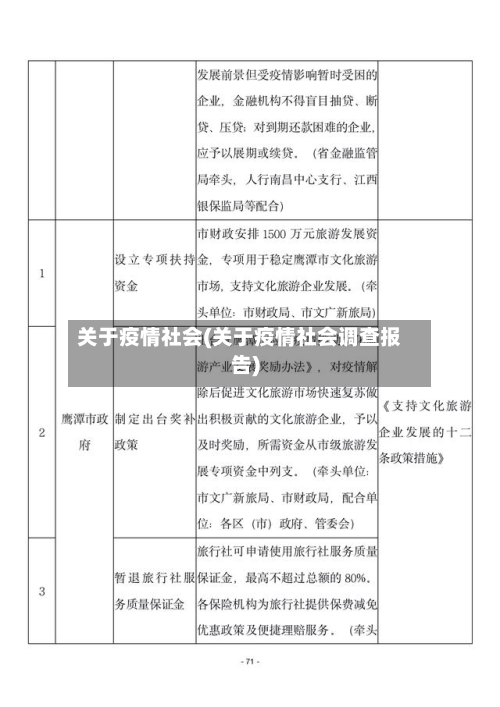 关于疫情社会(关于疫情社会调查报告)-第1张图片