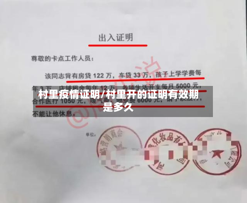 村里疫情证明/村里开的证明有效期是多久-第2张图片