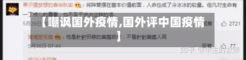 【嘲讽国外疫情,国外评中国疫情】-第2张图片