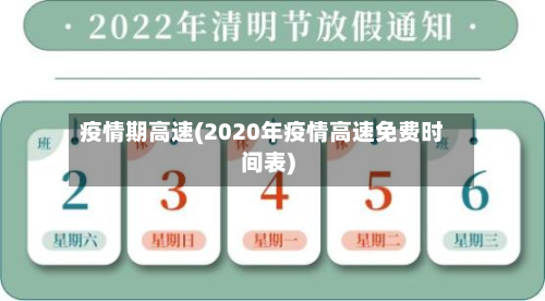 疫情期高速(2020年疫情高速免费时间表)-第1张图片
