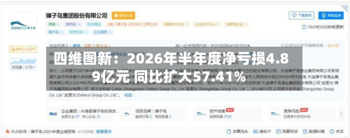 四维图新:2026年半年度净亏损4.89亿元 同比扩大57.41%-第3张图片